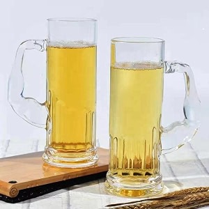 pack of 4 heavy glass beer mugs 600ml with handle beer glasses for freezer beer drinking glasses funny shape stein for bar alcohol beverages 4 muscle beer mug 600ml