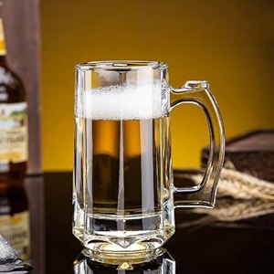 solid heavy large beer glasses with handle traditional beer mug glasses set perfect coffee - tea glass everyday drinking glasses cocktail glasses 4 g beer mug 380ml