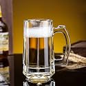 Solid Heavy Large Beer Glas with Handle, Traditional Beer Mug Glasses Set, Perfect Coffee - Tea Glass, Everyday Drinking, Cocktail Glasses (2, G Beer Mug 380ML)