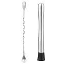 tifanso 2PCS 10" Stainless Steel Cocktail Muddler & Mixing Spoon for Bar