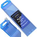 TIG Welding Tungsten Electrode 10 Pack 1/16" × 7" (Blue - 2% Lanthanated, WL20/EWLa-2) for AC/DC TIG Welding