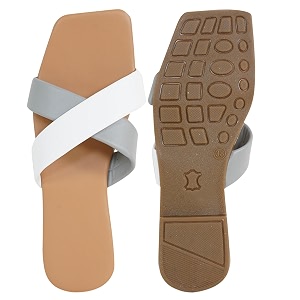 TIGER COLLECTIONS Womens Flat Cross Strap Slippers