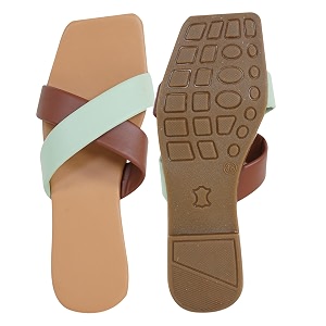 TIGER COLLECTIONS Womens Flat Cross Strap Slippers