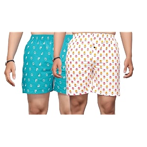 men39s cotton blend combo of 2 printed boxer side pockets shorts_02