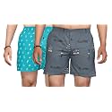 Men's Cotton Blend Combo of 2 Printed Boxer Side Pockets Shorts_02