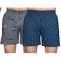 Men's Cotton Blend Combo of 2 Printed Boxer Side Pockets Shorts_02