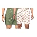 Men's Cotton Blend Combo of 2 Printed Boxer Side Pockets Shorts_02