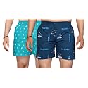 Men's Cotton Blend Combo of 2 Printed Boxer Side Pockets Shorts_02