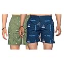 Men's Cotton Blend Combo of 2 Printed Boxer Side Pockets Shorts_02