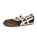 Tigeridea Mary Jane Sneakers Two Strap Rounded Toe Ballet Flats for Women
