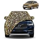 Tigor 100% Waterproof Car Cover | Dustproof Sun Protection Cover | Soft Cotton Lining | Triple Stitched | Mirror Pocket | Antenna Pocket | All Weather Body Cover (Army)