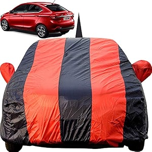 tigor dustproof car cover with mirror amp antenna pockets red blue stripes taffeta polystertriple stitched compatible with tata tigor car cover 2017 to 2022 tigor car accessories