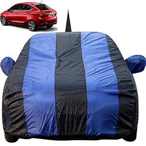tigor dustproof car cover with mirror amp antenna pockets royal blue stripes taffeta polystertriple stitched compatible with tata tigor car cover 2017 to 2022 tigor car accessories
