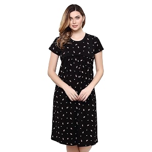 TIGYWIGY Womens Cotton Printed Knee Length Maternity