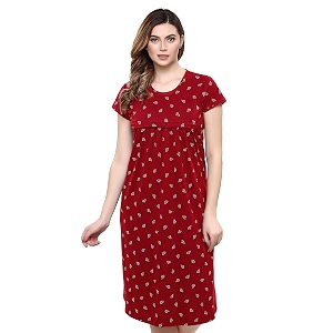TIGYWIGY Womens Cotton Printed Knee Length Maternity
