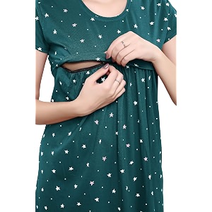 TIGYWIGY Womens Cotton Printed Knee Length Maternity