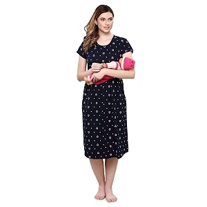 TIGYWIGY Womens Cotton Printed Knee Length Maternity