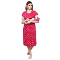 TIGYWIGY Women39s Cotton Printed Knee Length MaternityFeedingNursing
