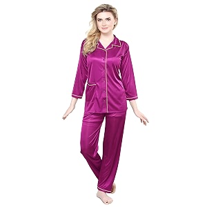 TIGYWIGY Womens Satin Plain Solid Top and
