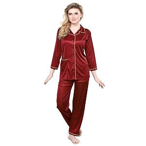 TIGYWIGY Womens Satin Plain Solid Top and