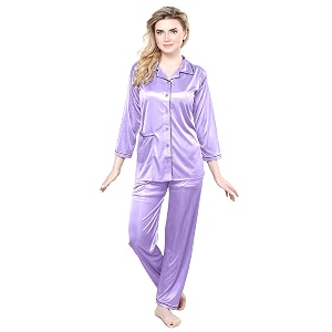 TIGYWIGY Womens Satin Plain Solid Top and