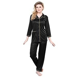 TIGYWIGY Womens Satin Plain Solid Top and
