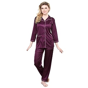 TIGYWIGY Womens Satin Plain Solid Top and