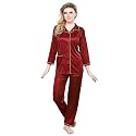 TIGYWIGY Women39s Satin PlainSolid Top and Pyjama