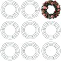 TIHOOD 10PCS 10” Metal Wreath Frame Green Wire Wreath Rings for Christmas New Year Party Home Decor DIY Crafts Supplies