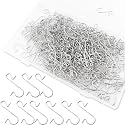 TIHOOD 300PCS Christmas Ornament Hooks Metal Wire Hooks S-Shaped Hangers with Storage Box for Ornament Hooks Christmas Tree (Silver)