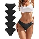 TIICHOO Period Underwear for Women Seamless Leakproof Bikini 5 Pack