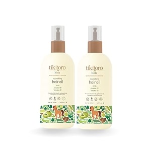 tikitoro kids nourishing hair oil 100 vegan with bringha amla olive amp argan promotes amp conditions hair growth amp scalp non-sticky non-smelly amp non-greasy no paraben amp sulphate 150 ml