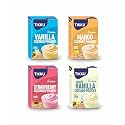 TIKKU Combo of Custard Powder 100g x 4 Flavors (Vanilla, Strawberry, Mango, White Vanilla)
