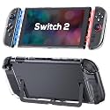 TIKOdirect Clear Dockable Case Compatible with Nintendo Switch 2(2025), Slim Protective PC Case for Joy-Con Grip Cover, Hard Shell with Anti-Scratch and Shock-Absorption, Clear