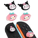 TIKOdirect Thumb Grip Caps Compatible with Switch 2/ Switch 2 Pro Controller, Cute Joystick Cap Grip 4PCS Soft Silicone Protective Button Cover, Purple &amp; Pink