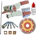 Ceramic Tile Cutter Kit Drills Holes In Tiles For Screws Pipes Faucet Hole 1 3/8 Glass And Tile Cutter Set Cut Curves Notches Corner Cuts And Around Outlets Even In Porcelain With This Tile Tools Kit2