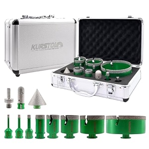 tile hole cutter set - kurstol diamond core drill bits hole saw kit 11pcs