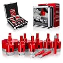 Tile Hole Saw Kit, 11Pcs Vacuum Brazed Diamond Hole Saw Kit (1/4"-2-1/2")