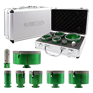 tile hole saw kit - 6pcs diamond core drill bits 2535506575102mm1pc 3434 diamond finger milling bit 58-1134 thread for porcelain ceramic tile granite marble angle grinder