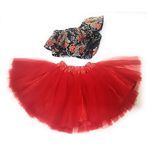 TILISM Girls Knee Length Dress Red