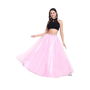 TILISM Womens and Girls Solid Satin Long