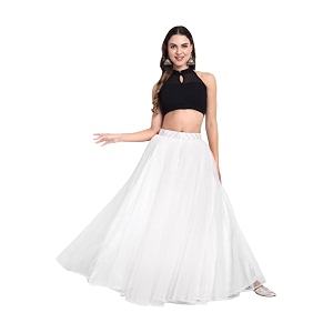 TILISM Womens and Girls Solid Satin Long