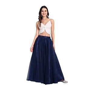 TILISM Womens and Girls Solid Satin Long