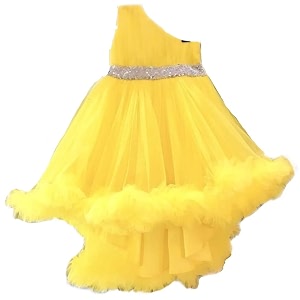 tilism yellow one shoulder frock