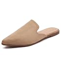 Tilocow Pointed Toe Mules for Women Slip On Backless Flats