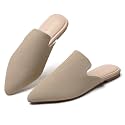 Tilocow Pointed Toe Mules for Women Slip On Backless Flats