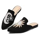 Tilocow Pointed Toe Mules for Women Slip On Backless Flats
