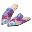 Tilocow Pointed Toe Mules for Women Slip On Backless Flats
