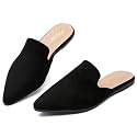 Tilocow Pointed Toe Mules for Women Slip On Backless Flats