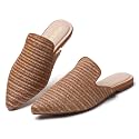 Tilocow Pointed Toe Mules for Women Slip On Backless Flats